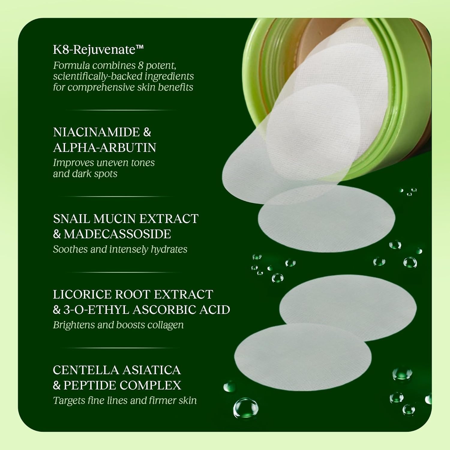 Korean Skincare Anti-Aging Toner Pads and NAD+ Moisturizing Cream Bundle